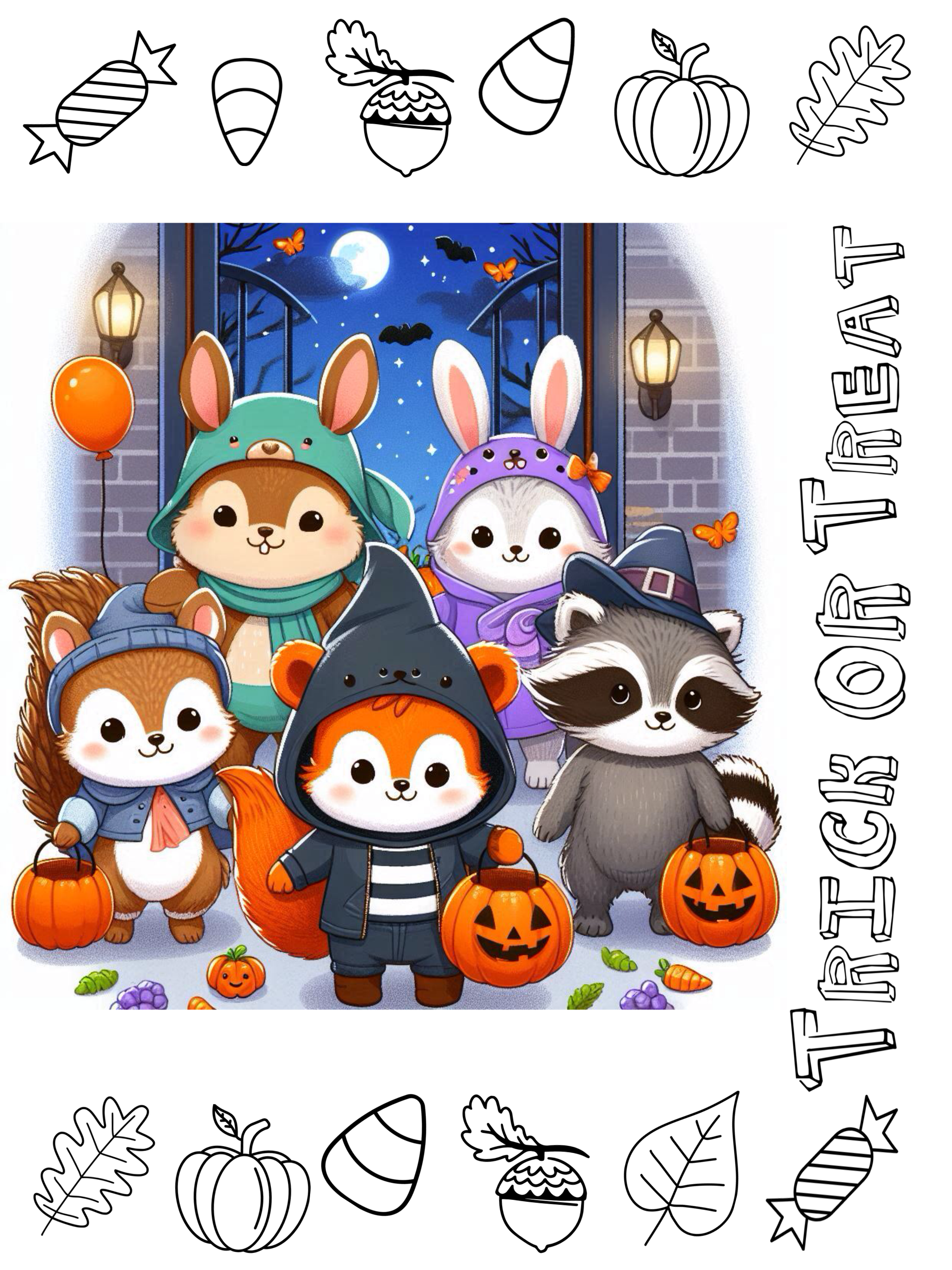 Free Coloring Page Printable: Trick or Treat