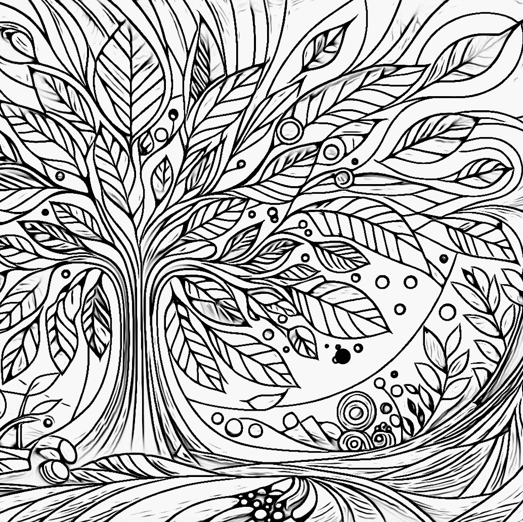 Free Coloring Page Printable: October Tree